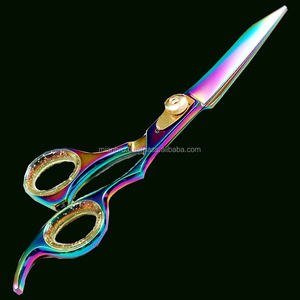 Ciseaux de barbier professionnels en acier inoxydable, lame de rasoir, ciseaux à effiler, pour droitiers, non pliables, logo personnalisé ZS-219 - Product Image 4