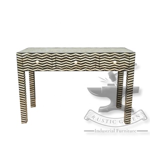 Table console polyvalente de style moderne avec incrustation d'os pour le salon de la maison, l'hôtel, la ferme, l'école et la cuisine. - Product Image 1