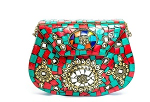 Pochette mosaïque décorative en métal la plus vendue au prix le plus bas Sac à main pour femme pour mariage au prix le plus bas par LUXURY CRAFTS - Product Image 2