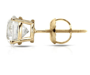 Réel Naturel Diamant Boucles D'oreilles en Or Jaune - Product Image 2