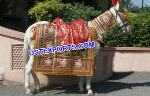 Costume de cheval motif paon, 1 pièce, décoration de mariage, tenue cheval fantaisie, fabrication de décoration - Product Image 5