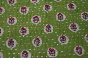 Indian manta Kantha de colchas lanza Ralli Gudari hecho a mano Reversible edredones ropa de cama - Product Image 3