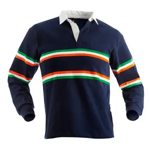 Cotton Rugby Shirt Long Sleeve Customized polo Rugby Jersey Kit Custom Unisex OEM Anti Stretch Football Style Time Good