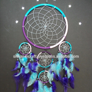 Atrapasueños Grande Morado, Rosa y Turquesa, Hecho a Mano, para la Felicidad - Product Image 1