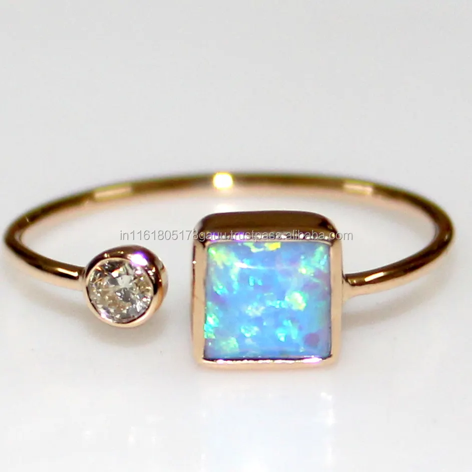 Pemasok grosir cincin perak Sterling 925 perhiasan cincin Opal biru cincin hadiah Hari Valentine untuk wanita dan anak perempuan