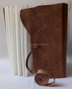 ปกแข็งหนังแท้สีน้ำตาลกาแฟทำด้วยมือไดอารี่ไดอารี่ปกมีฝาปิดแบบฉีกขาดคุณภาพดีกว่าสำหรับเป็นของขวัญทางธุรกิจสำนักงาน - Product Image 5