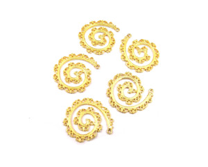 Fait à la main en forme de spirale en argent Sterling plaqué or bijoux lien charme collier pendentif personnalisable résultats de bijoux composants - Product Image 1