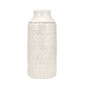 Florero de Aluminio Blanco Brillante para Decoración del Hogar, Oficina, Restaurante, Hoteles, Mesa, Sala de Estar, Florero de Esquina - Product Image 1