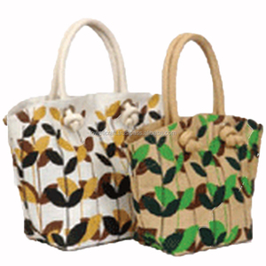 Recycled Geometric Pattern Handled Extra Large Jute <b>Bag</b> by Lowellcraft - Product Image 2