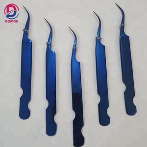 แหนบต่อขนตาแบบพลาสม่าสีน้ำเงินคุณภาพสูงแหนบสเตนเลสที่มีปริมาณโค้งที่แข็งแรงสำหรับการต่อขนตา - Product Image 1