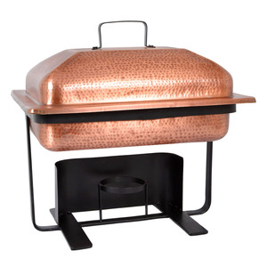 Small Rectangular Copper Chafing <b>Dish</b> With Black <b>Stand</b> Manufacturers and Exporters on Hot Sale - Product Image 1
