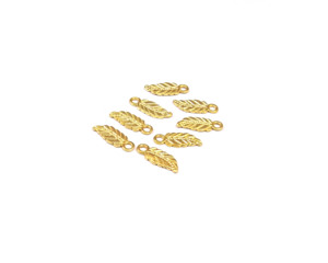 Feuille Charmes Pendentifs Laiton Naturel Multi Pierres Précieuses Bijoux Faits À La Main Déclaration Plaqué Or Charmes Pendentifs - Product Image 3