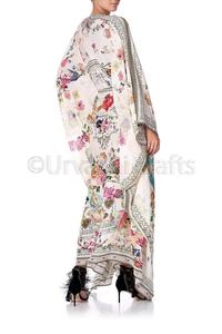 Party Wear Kaftan <b>Women</b> <b>Beach</b> <b>Cover</b> <b>up</b> Fashion Embellishment Work for <b>Women</b> Loose Fitting with Waist Belts Resort Wear Kaftan - Product Image 4