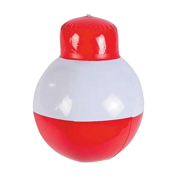 Custom made 11 "red bobber pesca forma inflável bola de praia