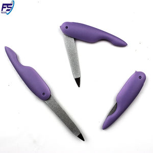 Lima de uñas de acero inoxidable, herramienta de manicura, palo de pulido de doble cara, Logo personalizado FS 33, lima de uñas de Metal con mango de plástico - Product Image 5