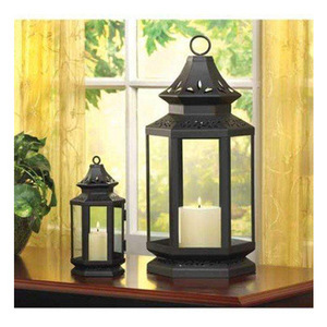 Meilleures ventes de lanternes décoratives pour la maison en verre et métal faites à la main avec impression numérique - Product Image 1