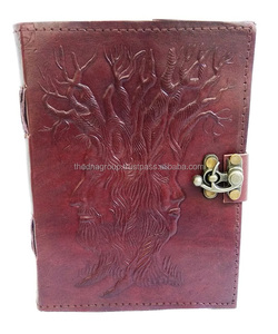 Wholesale High-Quality Leather Diary Antique Genuine Handmade <b>Tree</b> Face Design with Strong Lock Leather Journal for Writing and - Product Image 1
