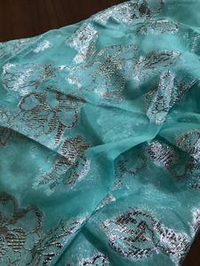 Newest Fancy Stylish Shiny Glossy Smooth Soft <b>Grey</b> Colour Lurex Weave Silk Chiffon Head <b>Scarf</b> Square for Russian Ladies Oregon - Product Image 3