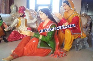 Estatua de la Cultura Punjabi Sonhi Mahiwal, Estatuas Pequeñas de Fibra de Bhangra Punjabi, Estatua Tradicional de la Cultura Punjabi de Bhangra, EE. UU., Reino Unido - Product Image 2