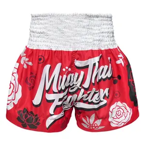 Calção de muay thai artes marciais, calções elásticas personalizadas em branco