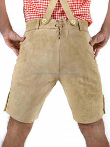Pantalon de maternité allemand traditionnel brodé grande taille pour hommes Oktoberfest Kurz en cuir suédé confortable bavarois Lederhosen - Product Image 2