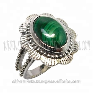 Nuevo anillo de piedras preciosas de malaquita Natural a la moda, joyería de plata de ley 925, ajuste de bisel Vermeil eterno, aspecto hermoso, bodas - Product Image 2