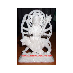 Belle statue de déesse en marbre faite à la main Durga Mata - Product Image 1