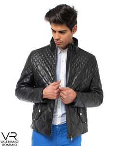 Chaqueta de piel de oveja acolchada para hombre, cuero genuino, transpirable, servicio OEM, acabado, Verano Valeriano Romano - Product Image 1
