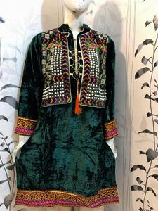 Velour Blue Multi Color Party Wear Beautiful <b>Dress</b> Kurtis Kurti <b>Shirt</b> - Product Image 4