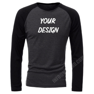 T-shirt à manches raglan en coton filé à l'anneau pour hommes, personnalisable avec logo, vente en gros - Product Image 2