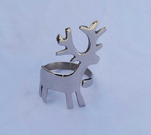 แหวนอลูมิเนียมผ้าเช็ดปากทำด้วยมือชุบนิกเกิลแหวนผ้าเช็ดปากแบบโบราณแหวนอลูมิเนียมเครื่องประดับโลหะเงินทรงกลมที่รัก - Product Image 2