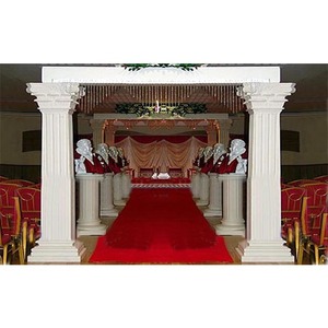 Puerta de bienvenida romana de fibra para boda, pilares de puerta de entrada totalmente FRP, color blanco - Product Image 1