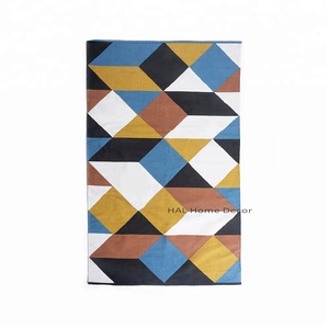 Tapis en coton tissé écologiques modernes pour la décoration du salon et de la chambre à coucher, tapis d'intérieur faits sur mesure en Inde, vente en gros - Product Image 1