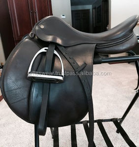 Selle de cheval en cuir pur, classique, noir, de qualité supérieure, à tout usages, anglaise - Product Image 1
