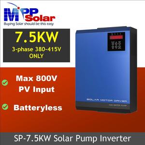 Onduleur solaire triphasé MPP Solar SP7.5K 7500W pour pompe à eau solaire, plage MPPT 250-780VDC, sortie 50/60Hz 15A 380/400/415/440VAC - Product Image 2