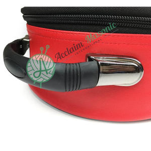 Estuche de sombrero de cuero de Arco Real Masonic Regalia personalizable con diseño 3D bordado Decoración con cuentas Insignias cosidas Logo en rojo - Product Image 2