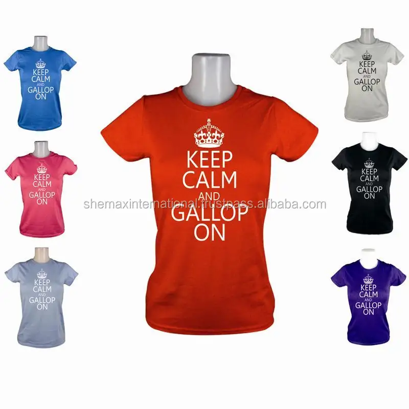 SHEMAX NEW LADIES KEEP CALM GALLOP ON T-SHIRT