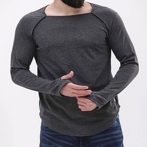 เสื้อยืดลายนิ้วหัวแม่มือแขนยาวมีรูตามสั่ง OEM ผ้าฝ้ายมีสไตล์ - Product Image 4