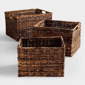 Eco Friendly <b>Water</b> <b>Hyacinth</b> <b>Basket</b> Handmade Natural Woven Storage Bin Decorative Kitchenware Wholesale Supplier - Product Image 3