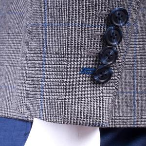 Traje de negocios de ajuste moderno personalizado para hombre 2021 tela de seda y lana de alta calidad transpirable asequible - Product Image 6