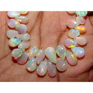 Cuentas de piedras preciosas naturales con forma de pera de fuego múltiple suave de ópalo Etíope para la fabricación de joyas de calidad increíble - Product Image 2