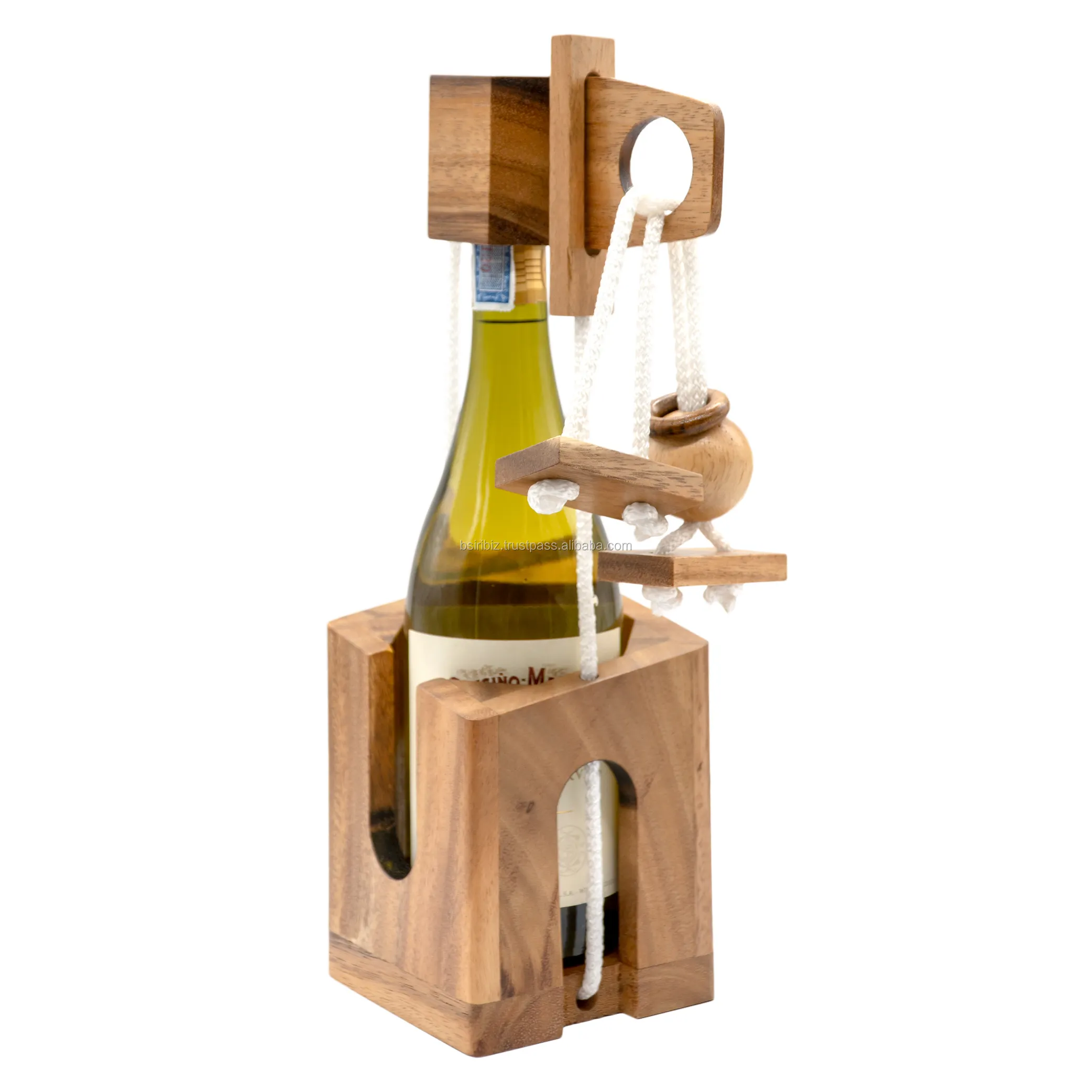 Головоломка в виде винной бутылки, подарок для любителей вина с деревянной бутылкой