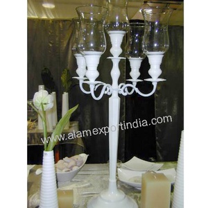 Recién llegado, candelabro de aluminio y Metal, calidad impresionante real, portavelas de 5 brazos, tamaño personalizado, Cubo de cristal blanco, cristal de boda - Product Image 1