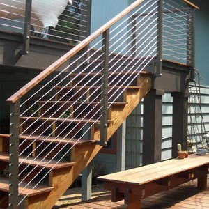 Ringhiera in Cavo d'Acciaio Inox con Corrimano in Legno - Product Image 4