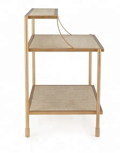 โต๊ะคอนโซลของนักออกแบบที่ทันสมัยทำจากสแตนเลสหินอ่อน3ชั้นสำหรับเฟอร์นิเจอร์ตกแต่งแบบยืน - Product Image 1