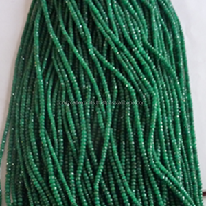 หินคริสตัลบำบัดเหลี่ยมเพชรพลอยสีเขียวรูปคอรันดัม,พลอยแฟชั่นทรงหลวมสำหรับทำเครื่องประดับสร้อยคอลูกปัด - Product Image 1