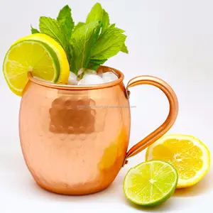 Vente chaude tasse en cuivre pur conception martelée tasse de mule de moscou pour bière et eau boisson ware tasses en cuivre faites à la main - Product Image 1
