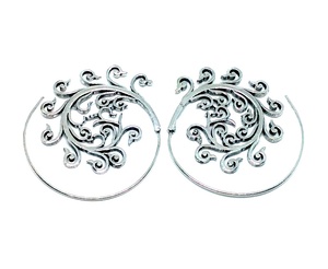 Pendientes de aro en espiral chapados en plata clásica Joyería de moda para bodas Fiestas Regalos hechos de latón - Product Image 3