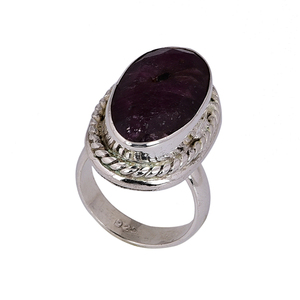 Rubí teñido 12X16mm Piedra preciosa ovalada Lisa Sólido 925 Anillo hecho a mano de plata Fabricante de joyería fina Mayorista CASA DE PLATA - Product Image 2