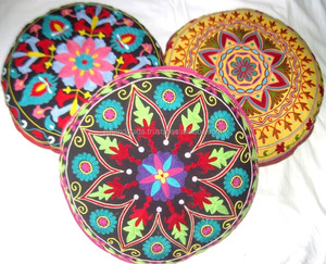 Exclusive Indian Suzani Hand Embroidery Room Decorative <b>Cushion</b> Cover - Product Image 3